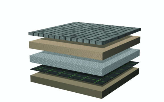 Armert fiberduk for belegningsstein