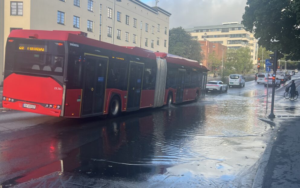Overvann på vei i Oslo