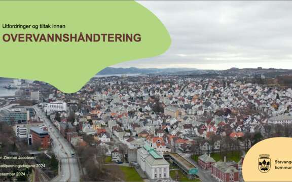 Skjermbilde foredrag klimatilpasning Stavanger