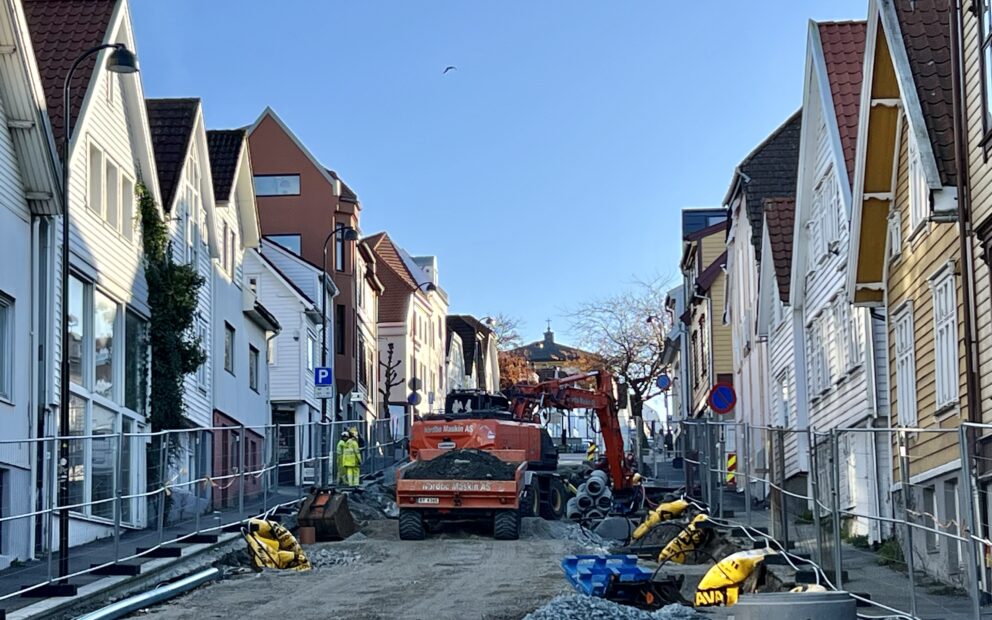 Grøftegraving VA arbeid Pedersgt