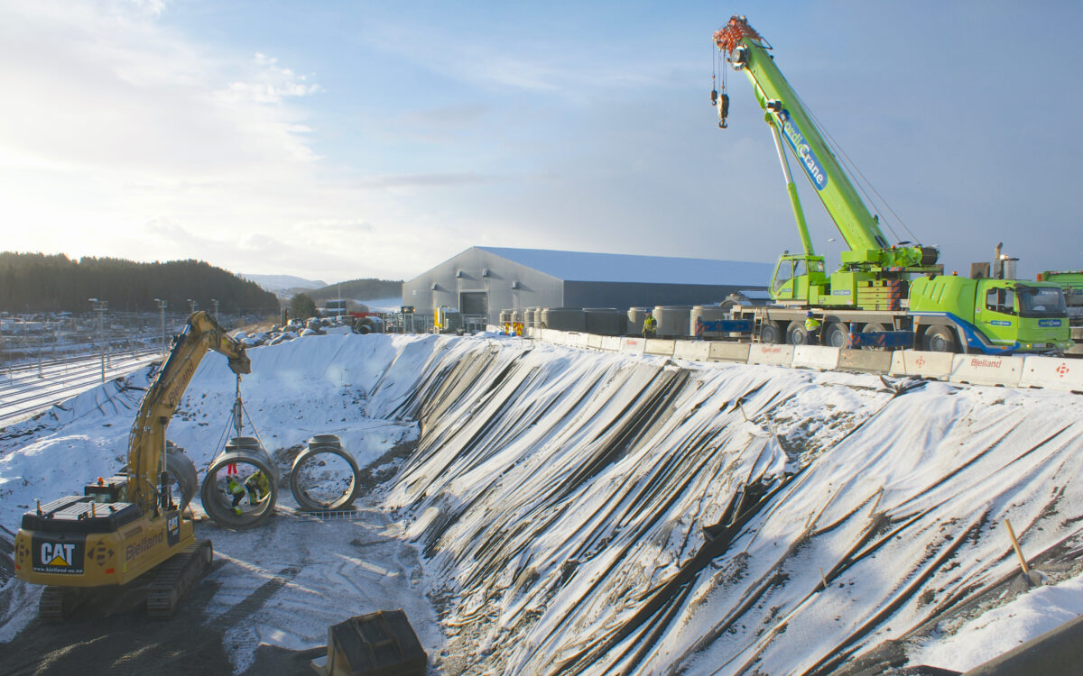 Montasje fordrøyningsmag for rensing av vegvann MB 12