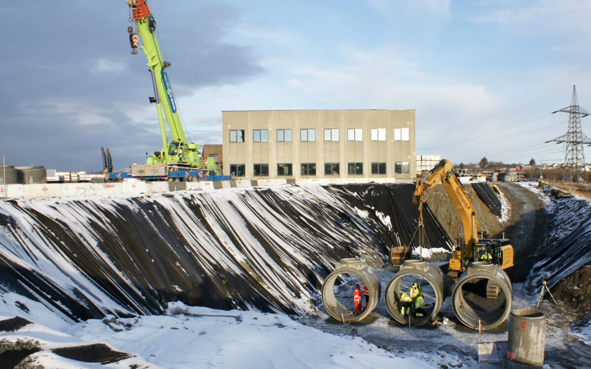 Montasje fordrøyningsmag for rensing av vegvann MB 13