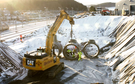 Montasje fordrøyningsmag for rensing av vegvann MB 11
