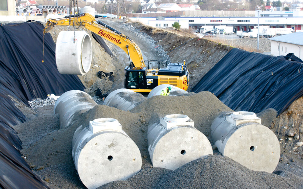 Montasje fordrøyningsmag for rensing av vegvann MB 15